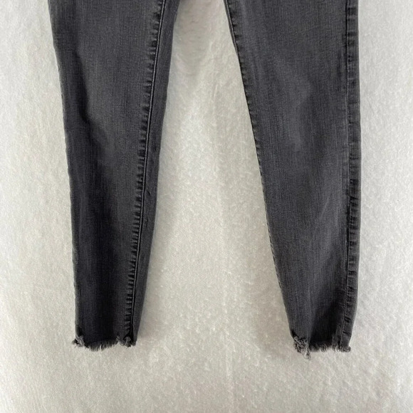 Madewell Jeans Womens 26 Black Wash High Rise Slim Skinny Raw Hem Button Denim - Picture 7 of 11